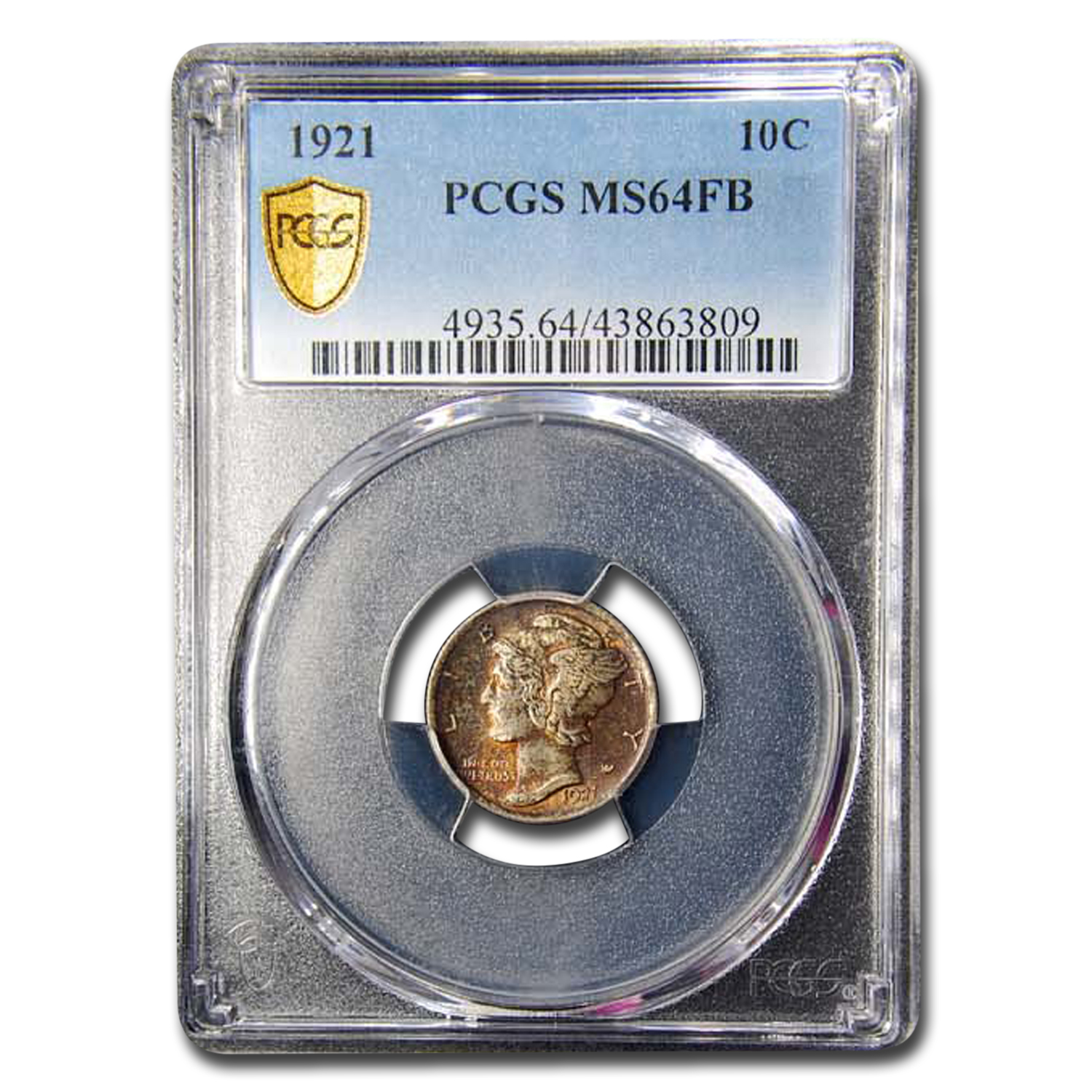 Buy 1921 Mercury Dime MS-64 PCGS (FB)