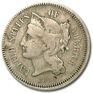Buy 1866 3 Cent Nickel Fine