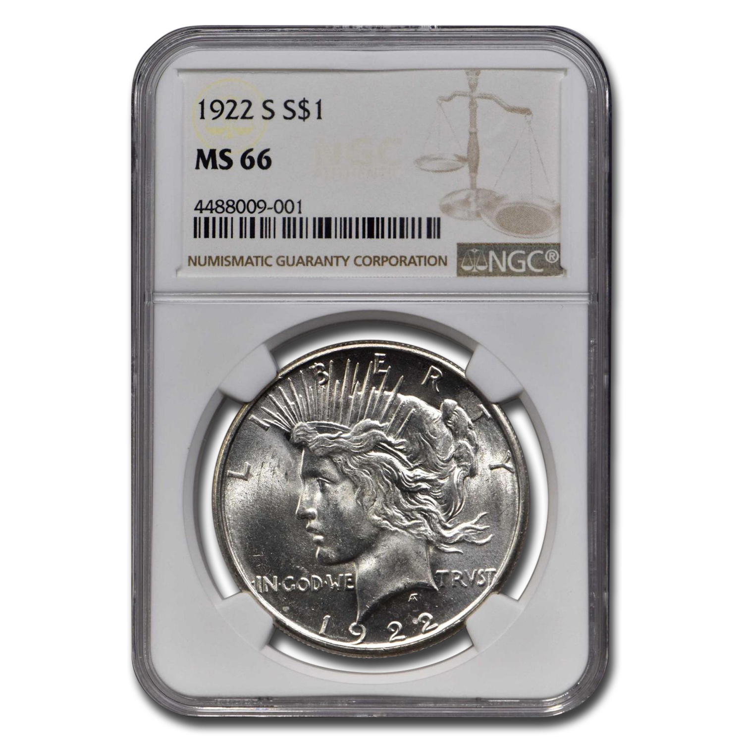 Buy 1922-S Peace Dollar MS-66 NGC - Click Image to Close