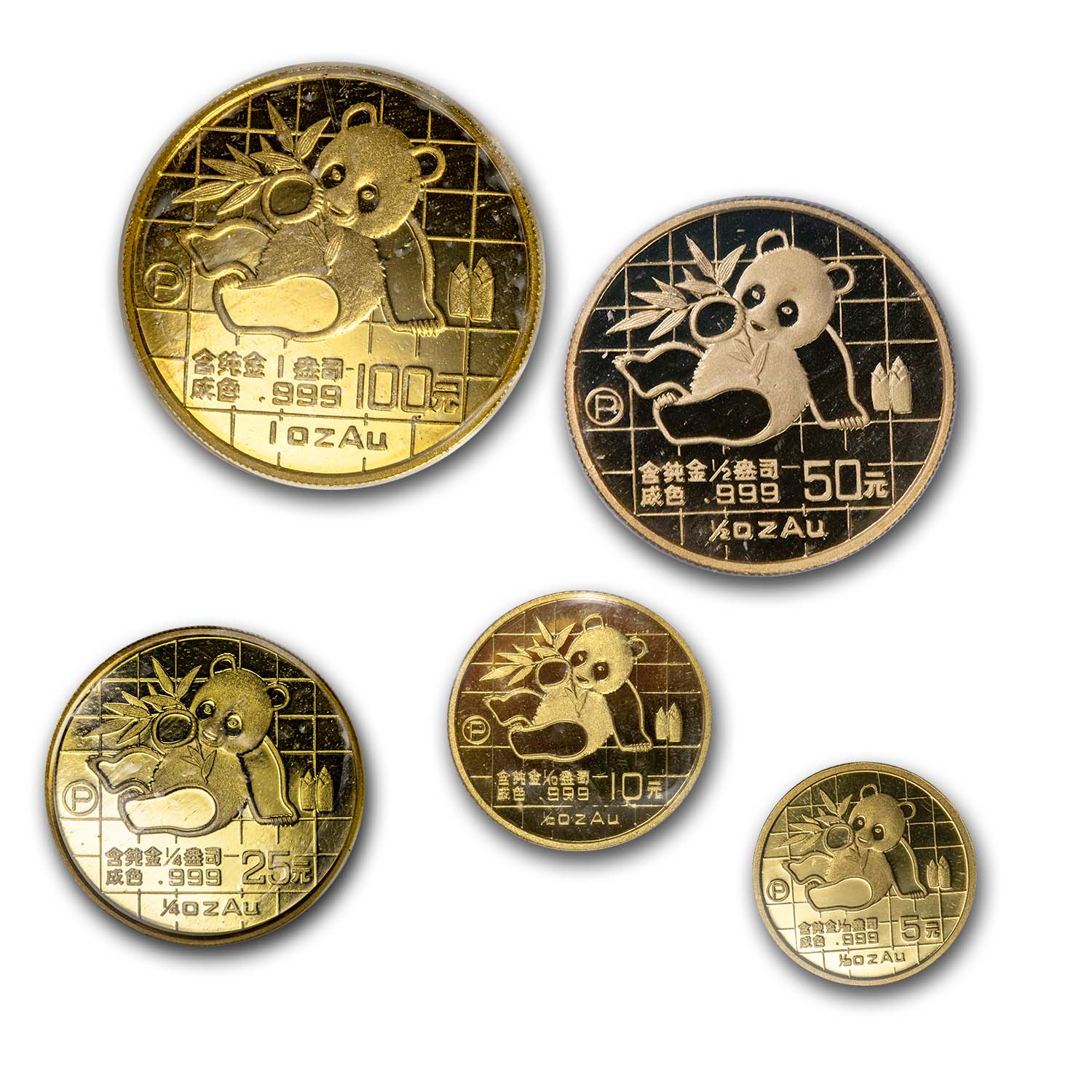 Buy 1989 China 5-Coin Proof Gold Panda Set (Capsule Only)