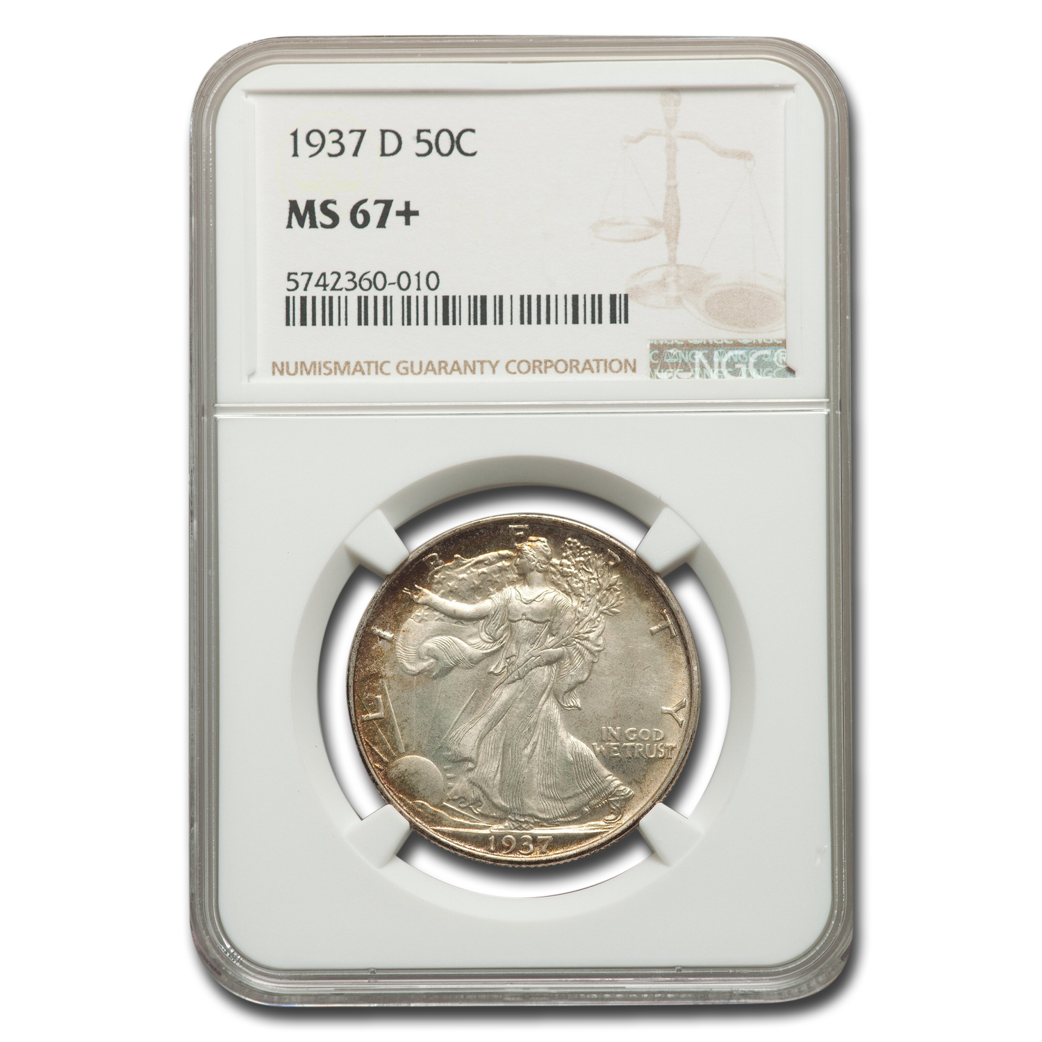 Buy 1937-D Walking Liberty Half Dollar MS-67+ NGC