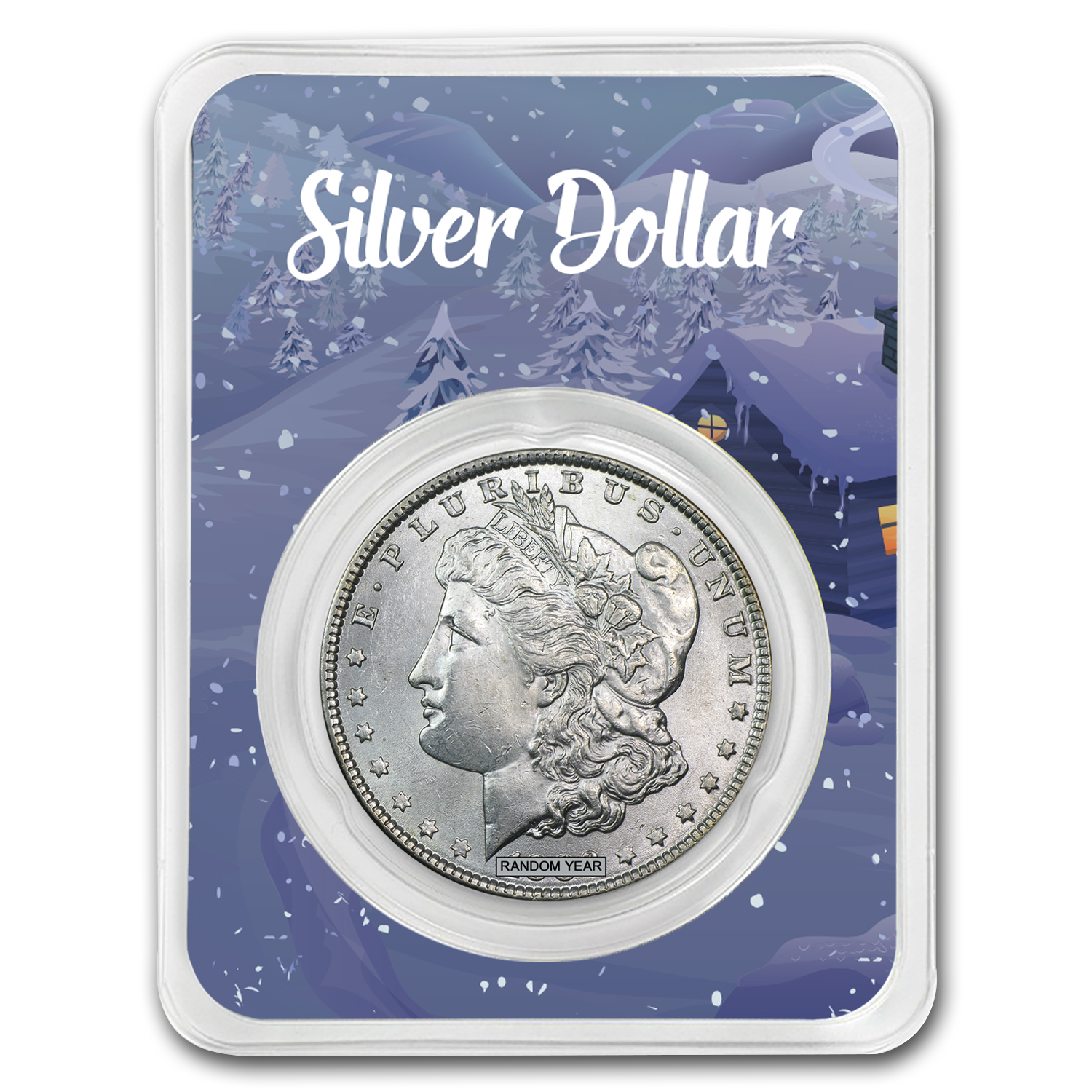 Buy 1878-1904 Morgan Silver Dollar BU - w/Happy Holidays Card