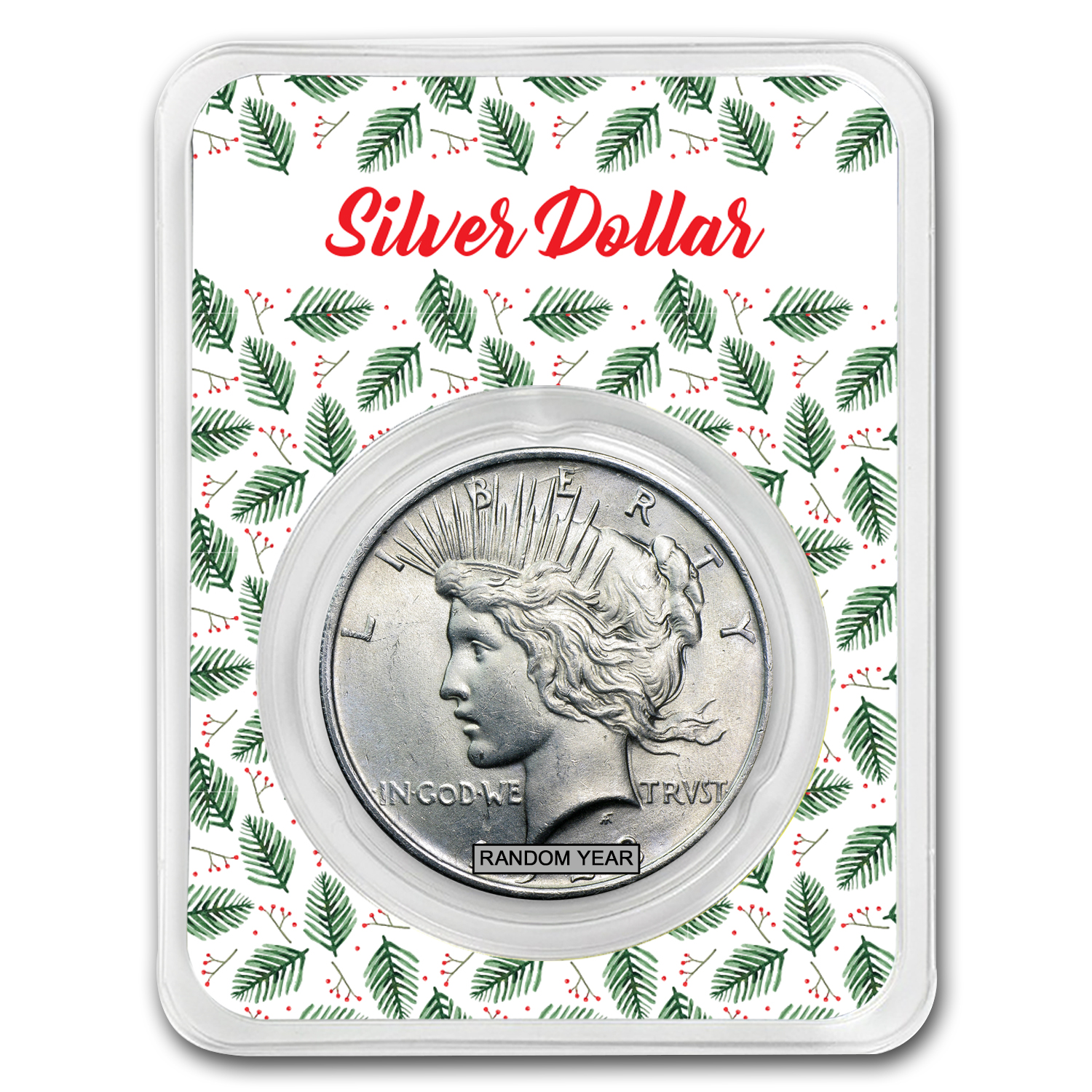 Buy 1922-1935 Peace Silver Dollar BU - w/Merry Christmas Card
