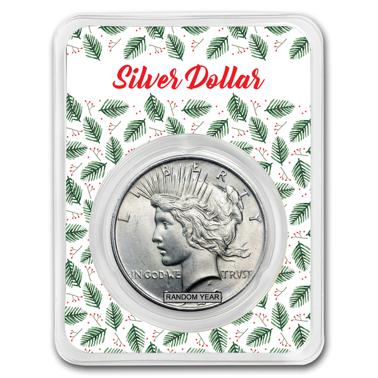 Buy 1922-1935 Peace Silver Dollar BU - w/Merry Christmas Card