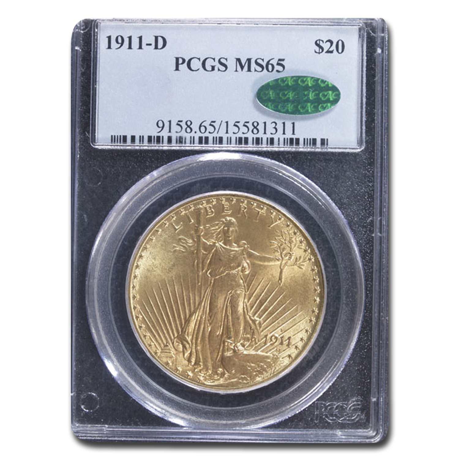 Buy 1911-D $20 Saint-Gaudens Gold Double Eagle MS-65 PCGS CAC