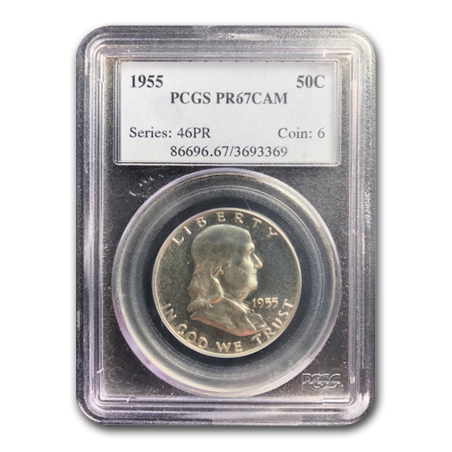 Buy 1955 Franklin Half Dollar PR-67 Cameo PCGS