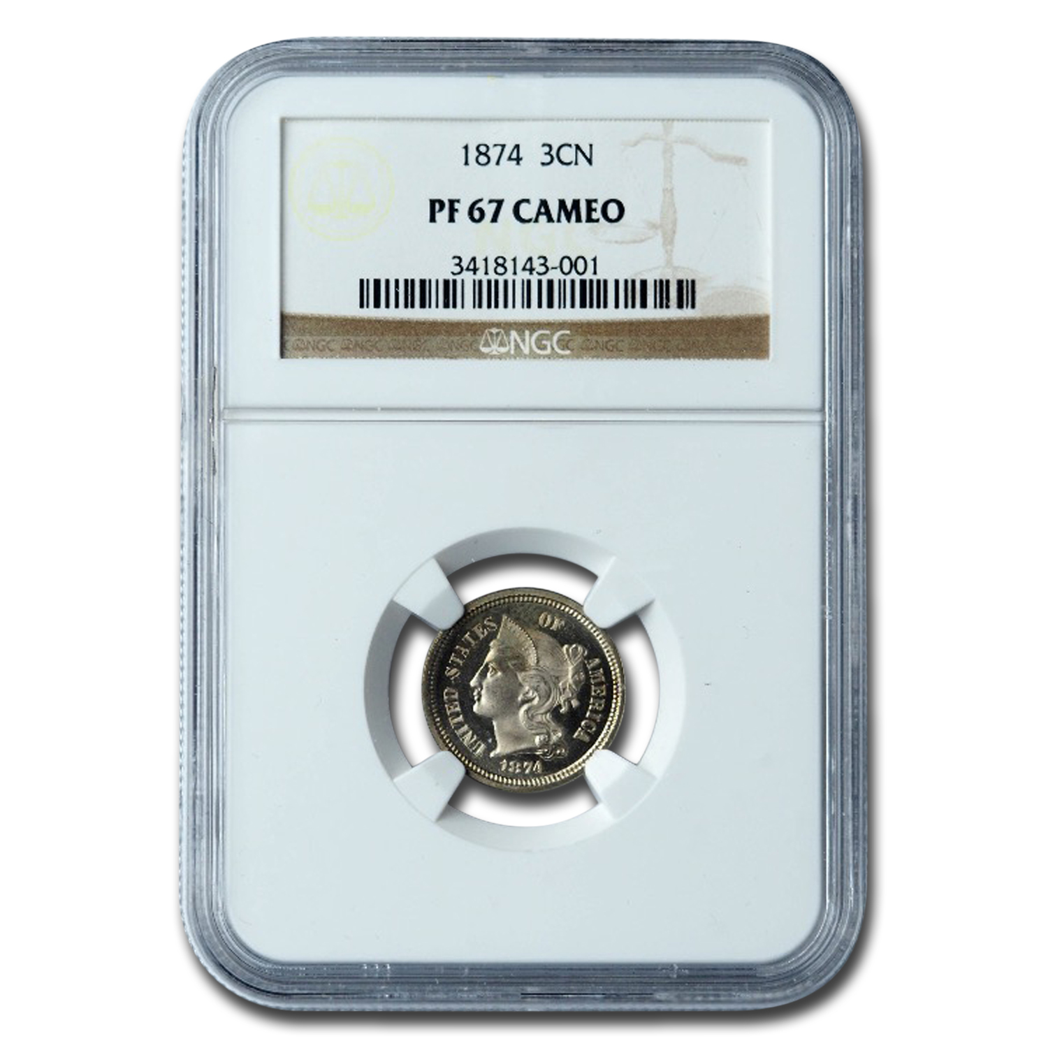 Buy 1874 Three Cent Nickel PF-67 Cameo NGC