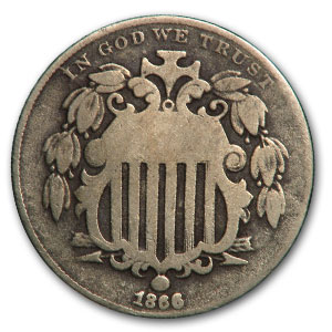 Buy 1866 Shield Nickel w/Rays Good