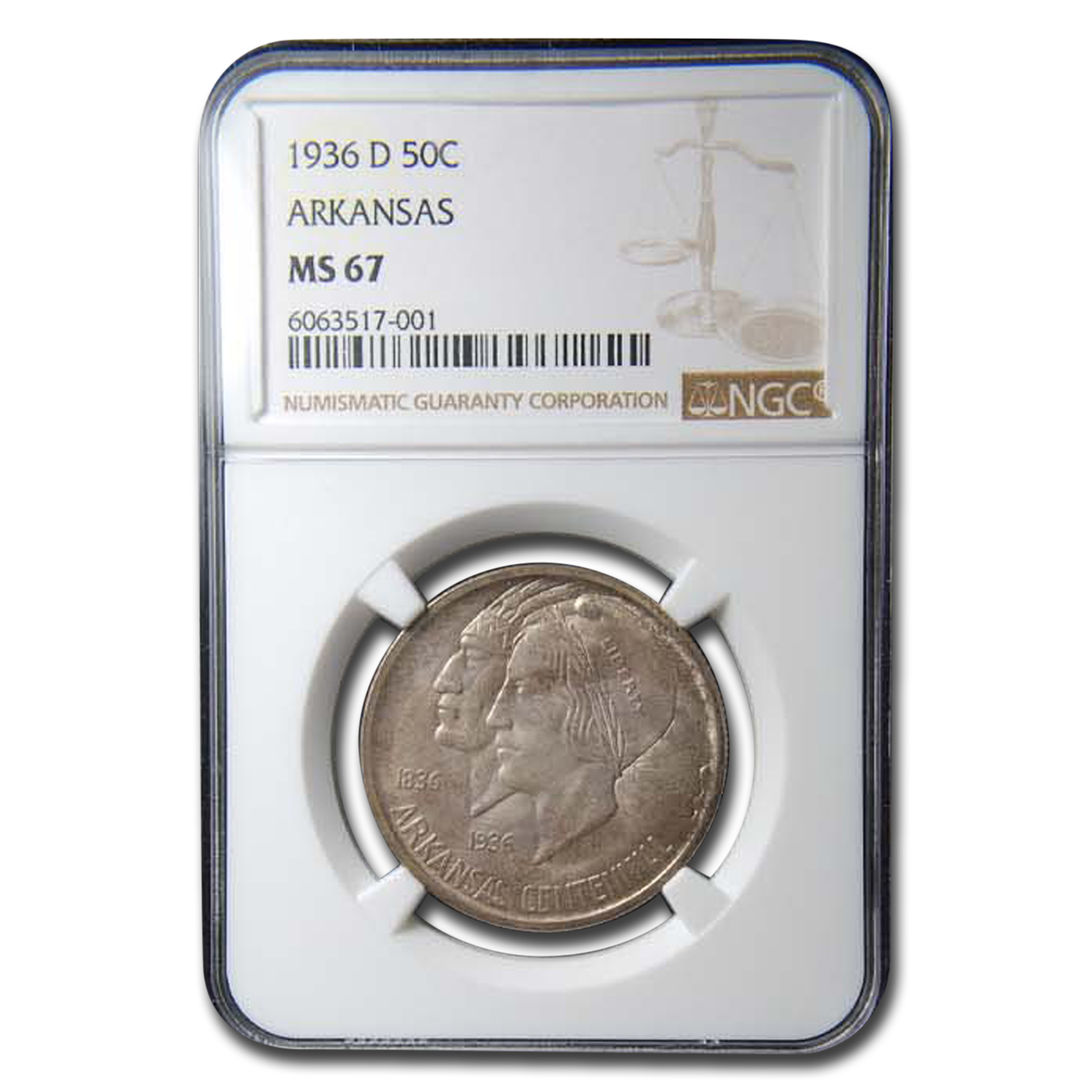 Buy 1936-D Arkansas Centennial Commemorative Half Dollar MS-67 NGC