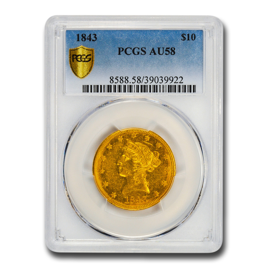 Buy 1843 $10 Liberty Gold Eagle AU-58 PCGS - Click Image to Close