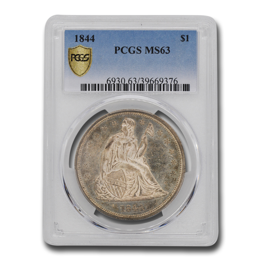 Buy 1844 Liberty Seated Dollar MS-63 PCGS