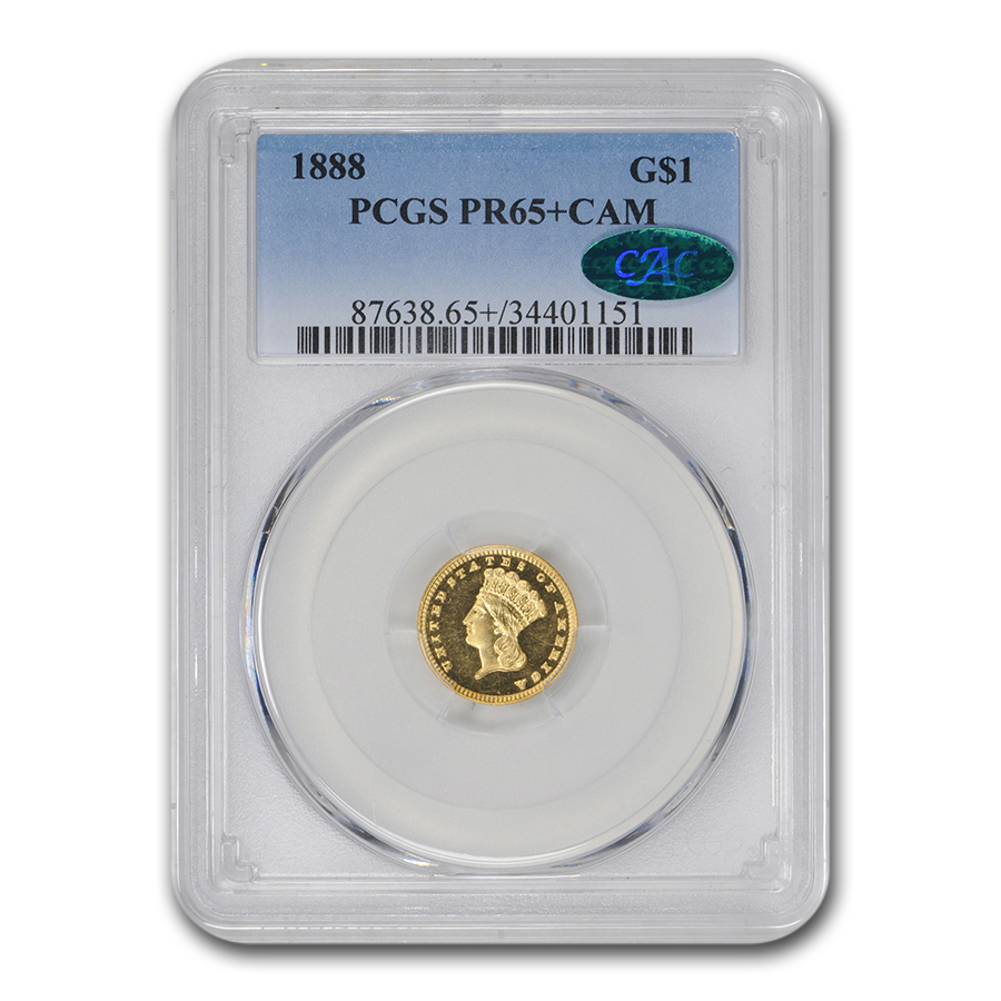 Buy 1888 $1 Indian Head Gold PR-65+ Cameo PCGS
