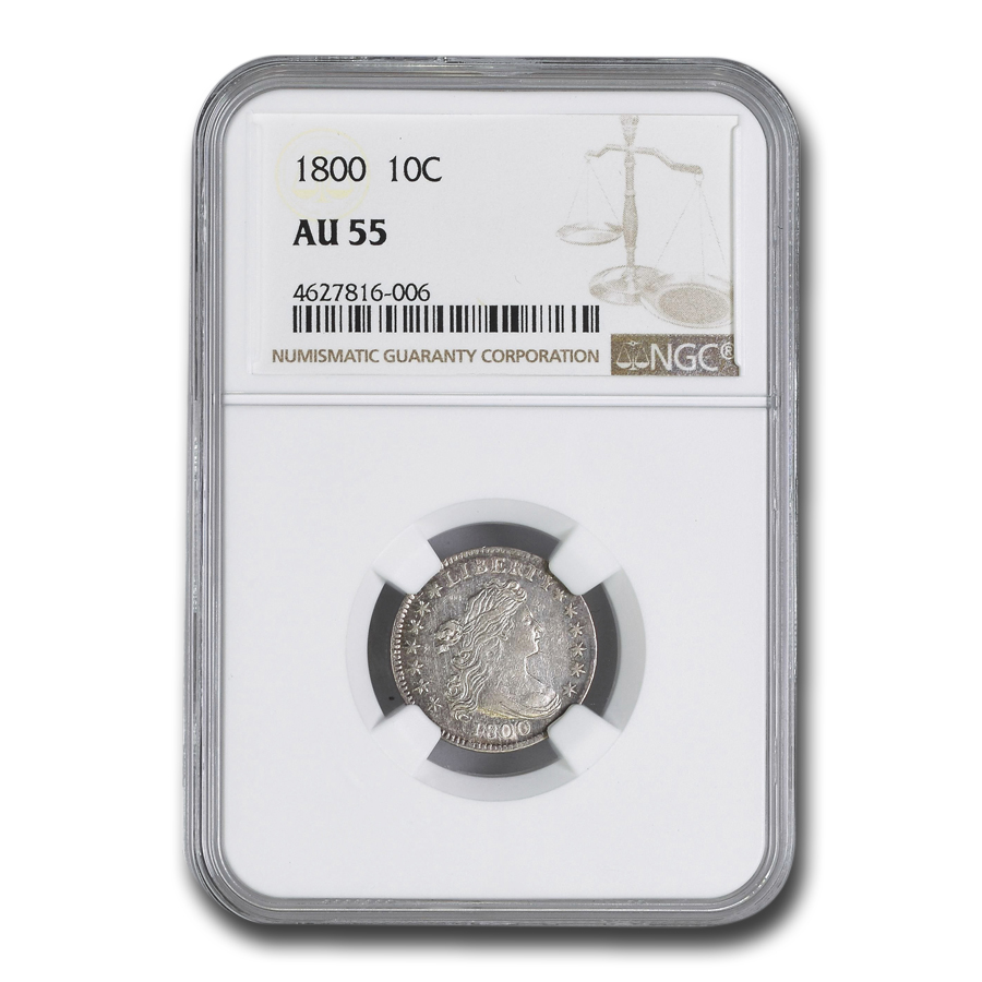Buy 1800 Draped Bust Dime AU-55 NGC