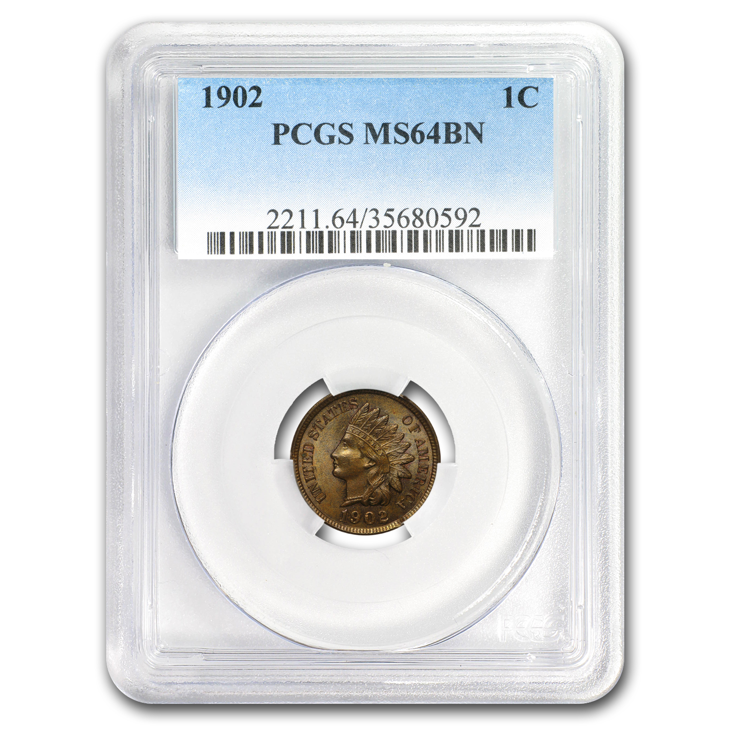 Buy 1902 Indian Head Cent MS-64 PCGS (Brown)