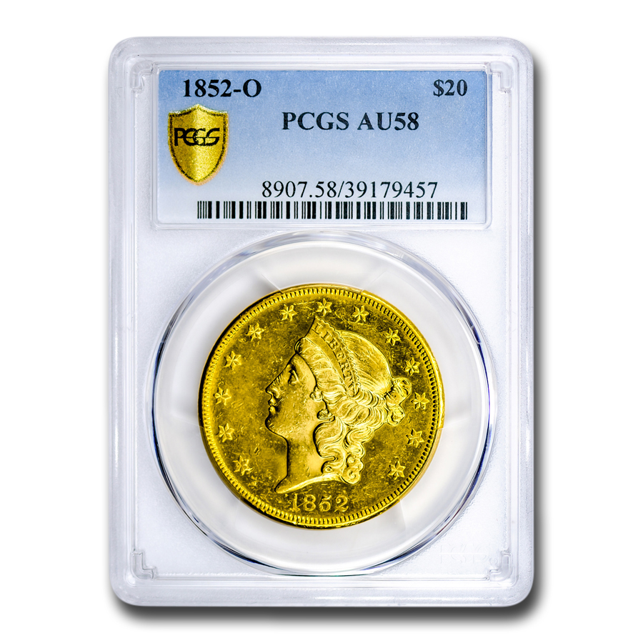 Buy 1852-O $20 Liberty Gold Double Eagle AU-58 PCGS