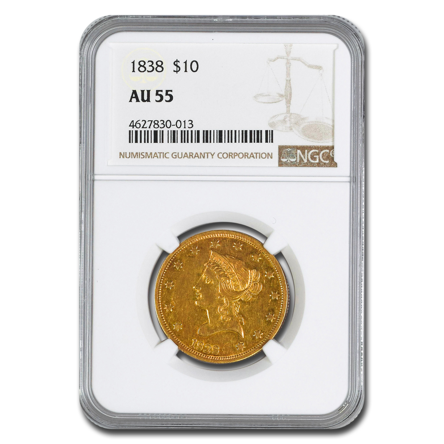 Buy 1838 $10 Liberty Gold Eagle AU-55 NGC