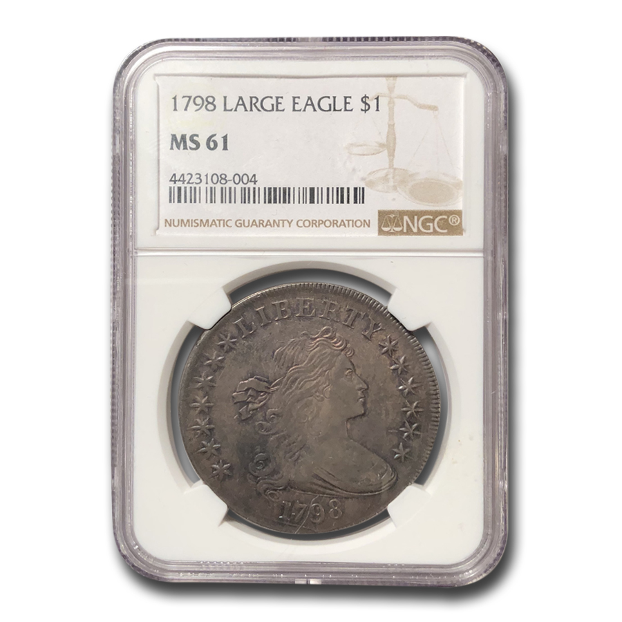 Buy 1798 Draped Bust Dollar Heraldic Eagle MS-61 NGC