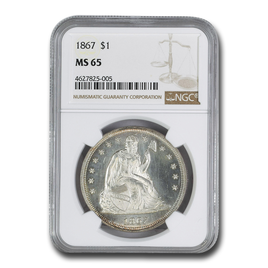 Buy 1867 Liberty Seated Dollar MS-65 NGC
