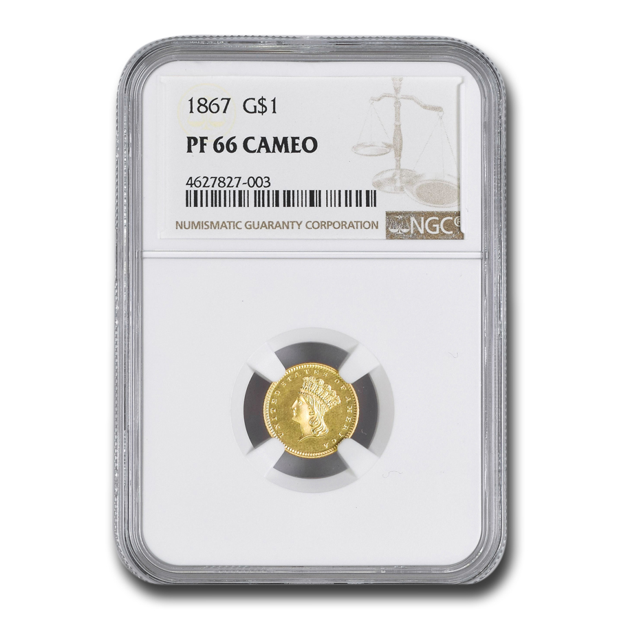 Buy 1867 $1 Indian Head Gold Dollar PF-66 Cameo NGC