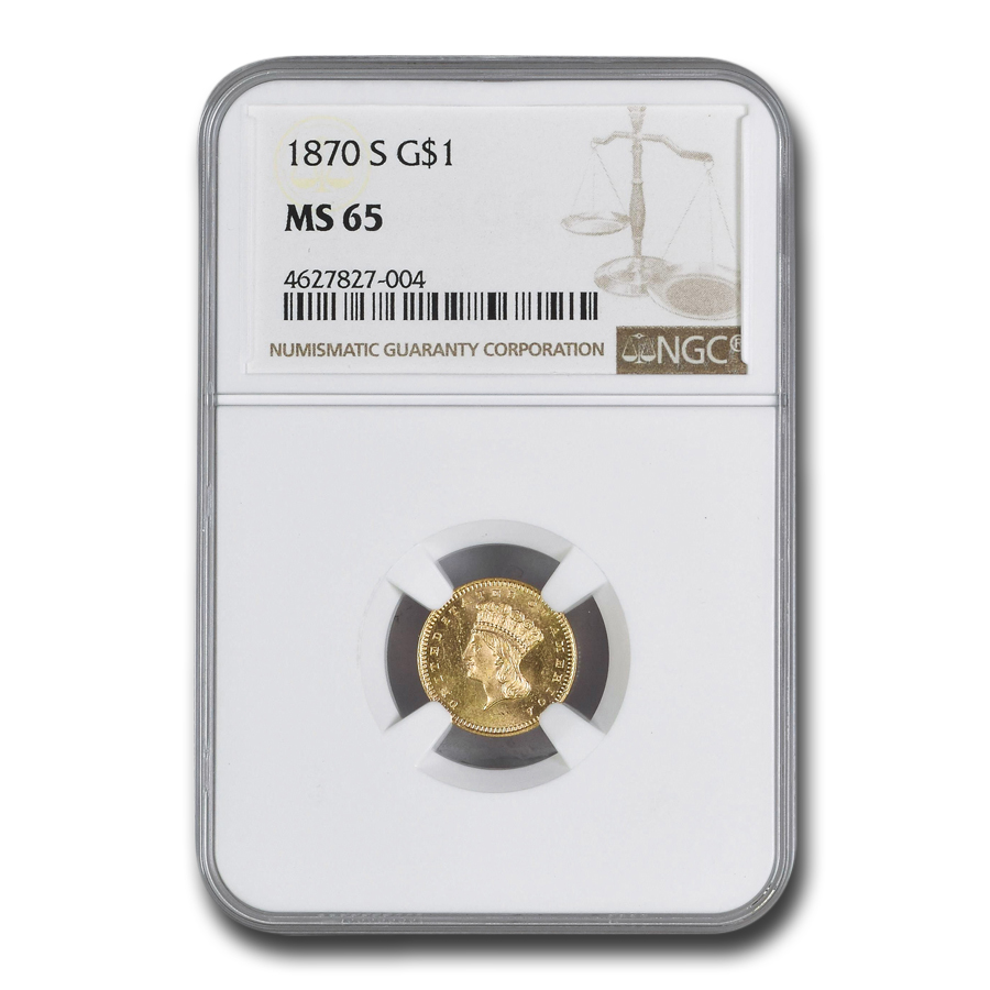 Buy 1870-S $1 Indian Head Gold Dollar MS-65 NGC