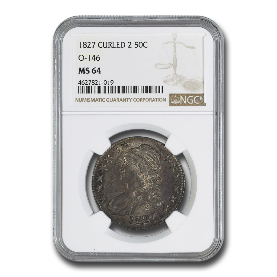 Buy 1827 Bust Half Dollar MS-64 NGC (O-146, Curled Base 2)