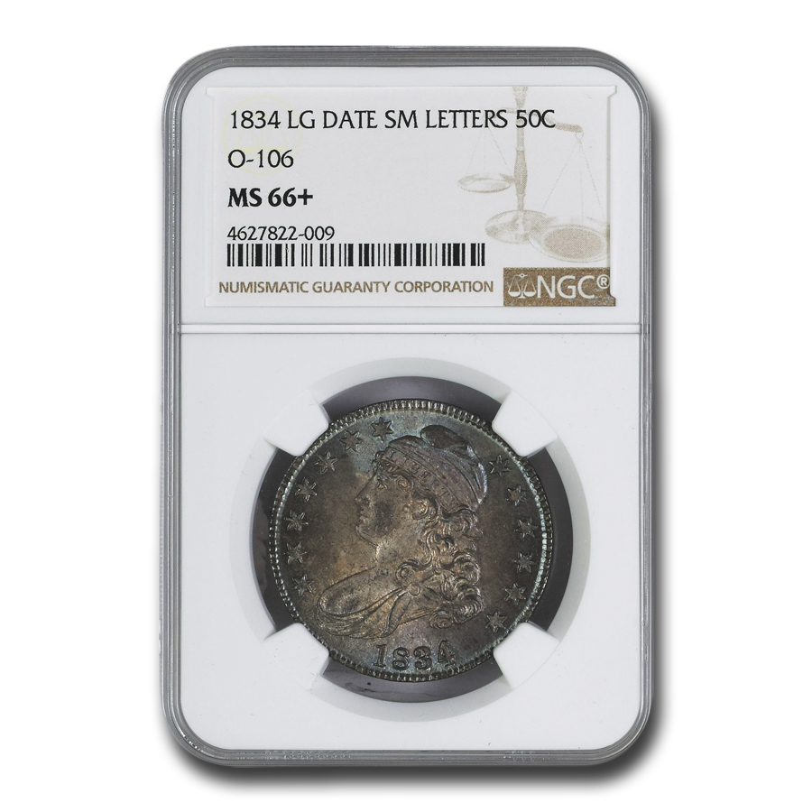 Buy 1834 Bust Half Dollar MS-66+ NGC (Lg Date, Sm Letters)