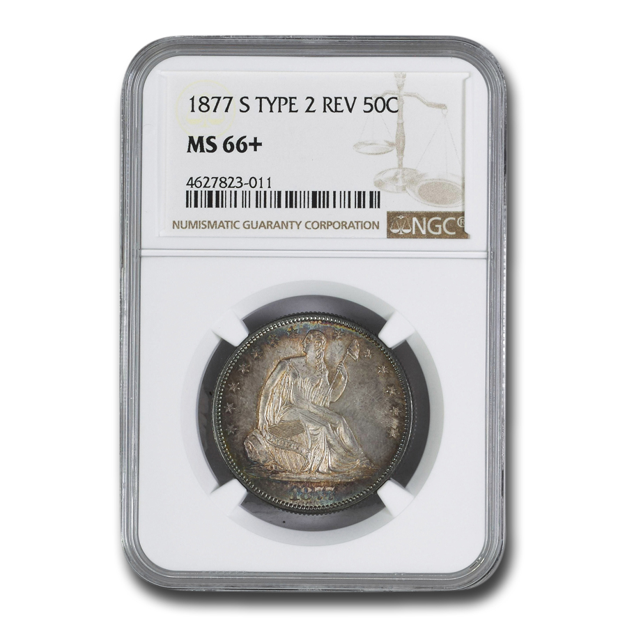 Buy 1877-S Liberty Seated Half Dollar MS-66+ NGC (Type-II Rev.)