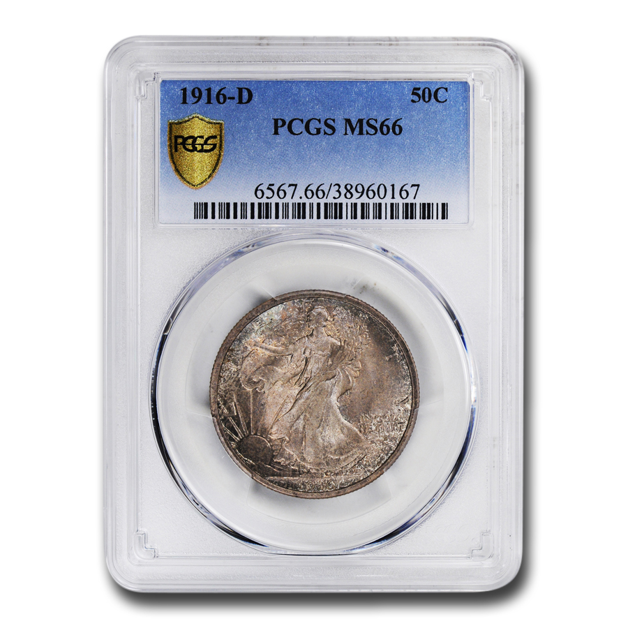 Buy 1916-D Walking Liberty Half Dollar MS-66 PCGS