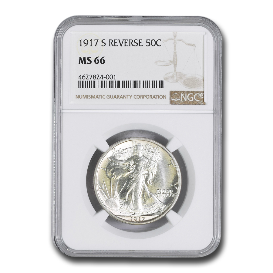 Buy 1917-S Reverse Walking Liberty Half Dollar MS-66 NGC