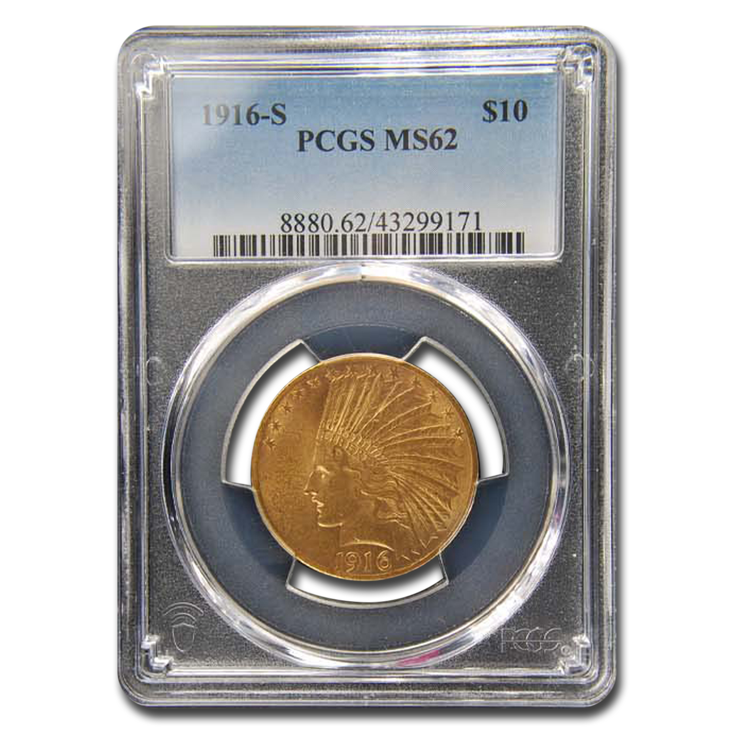 Buy 1916-S $10 Indian Gold Eagle MS-62 PCGS