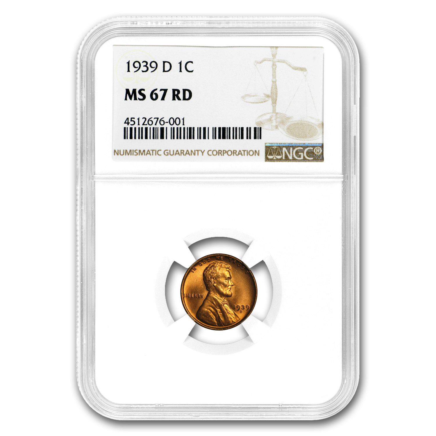 Buy 1939-D Lincoln Cent MS-67 NGC (Red)