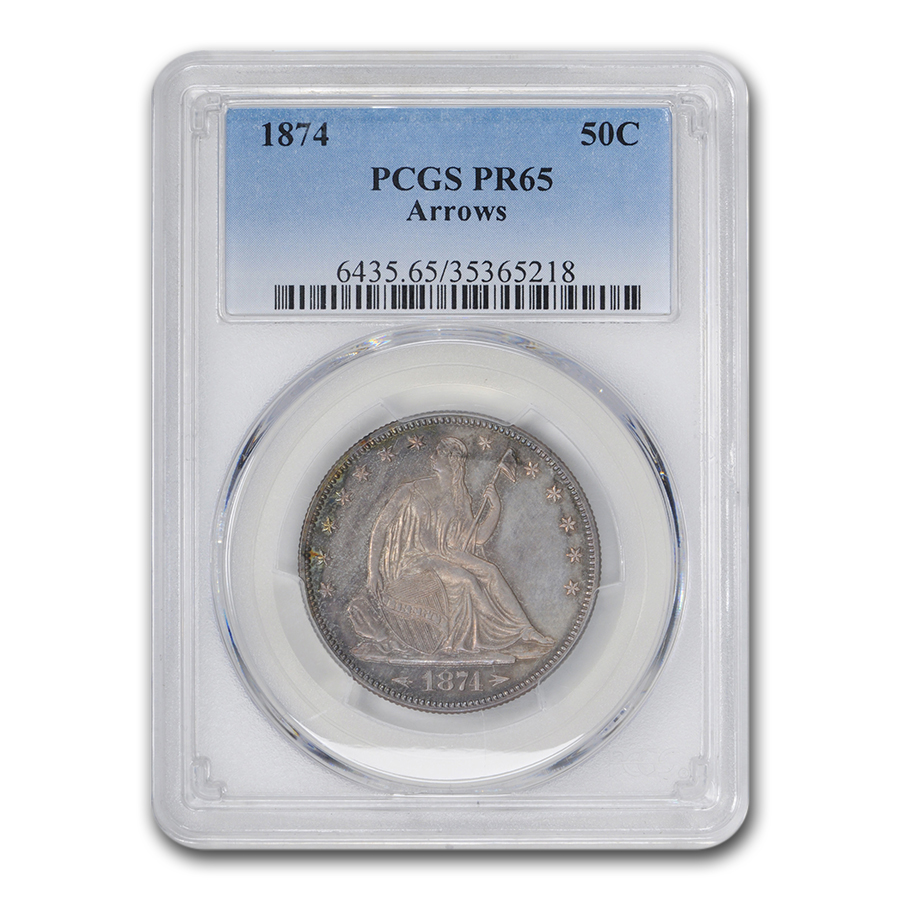 Buy 1874 Liberty Seated Half Dollar PR-65 PCGS (Arrows)