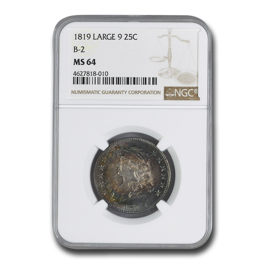 Buy 1819 Capped Bust Quarter MS-64 NGC (Large 9, B-2) - Click Image to Close