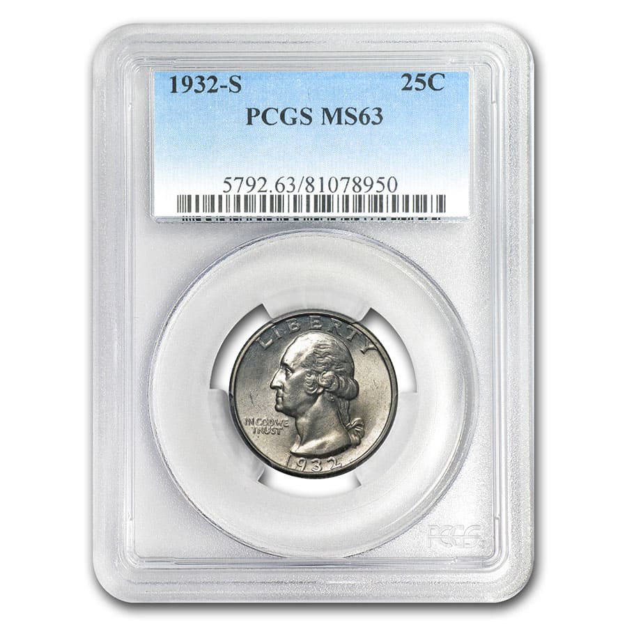 Buy 1932-S Washington Quarter MS-63 PCGS