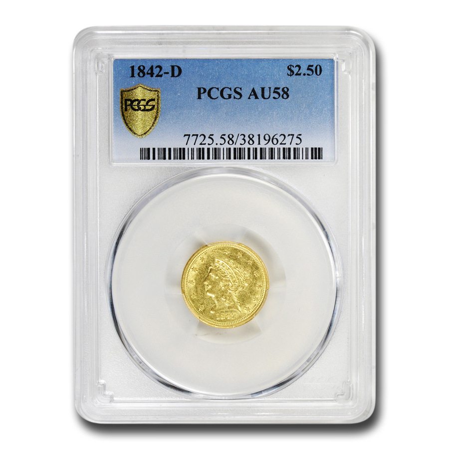 Buy 1842-D $2.50 Liberty Gold Quarter Eagle AU-58 PCGS