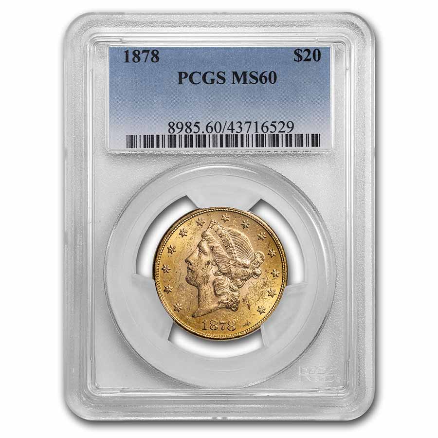 Buy 1878 $20 Liberty Gold Double Eagle MS-60 PCGS