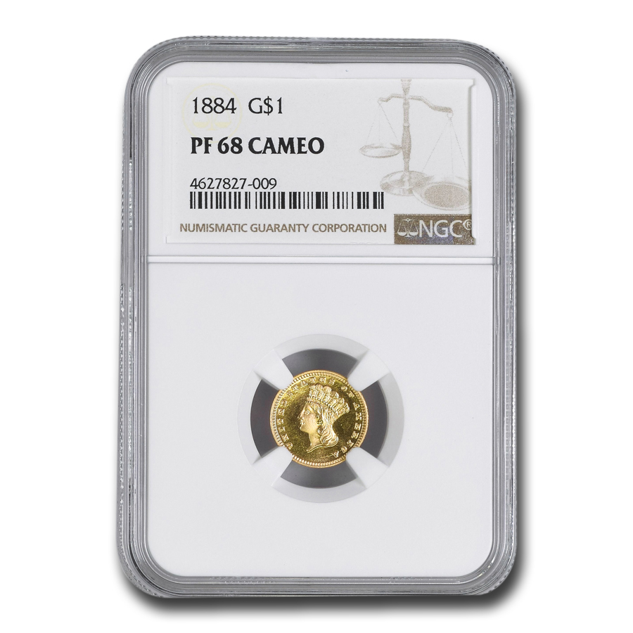 Buy 1884 $1 Indian Head Gold Dollar PF-68 Cameo NGC