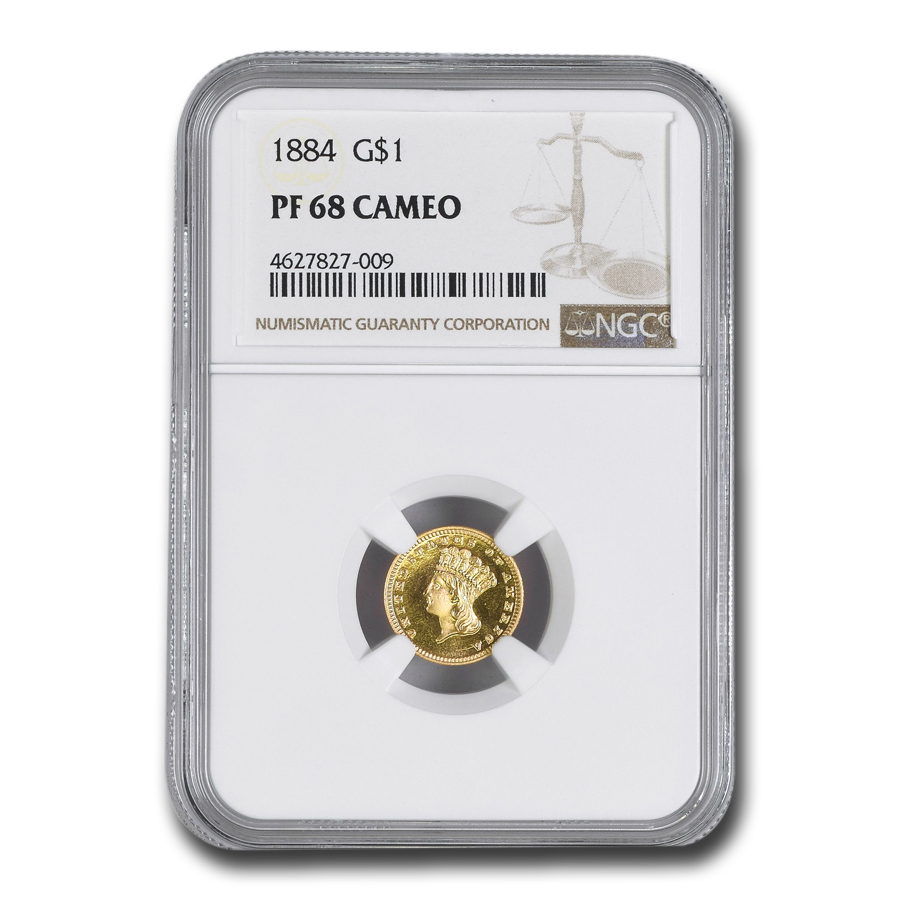 Buy 1884 $1 Indian Head Gold Dollar PF-68 Cameo NGC