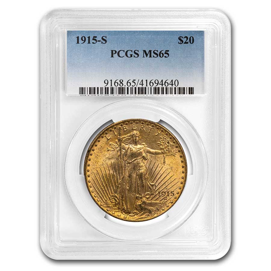 Buy 1915-S $20 Saint-Gaudens Gold Double Eagle MS-65 PCGS