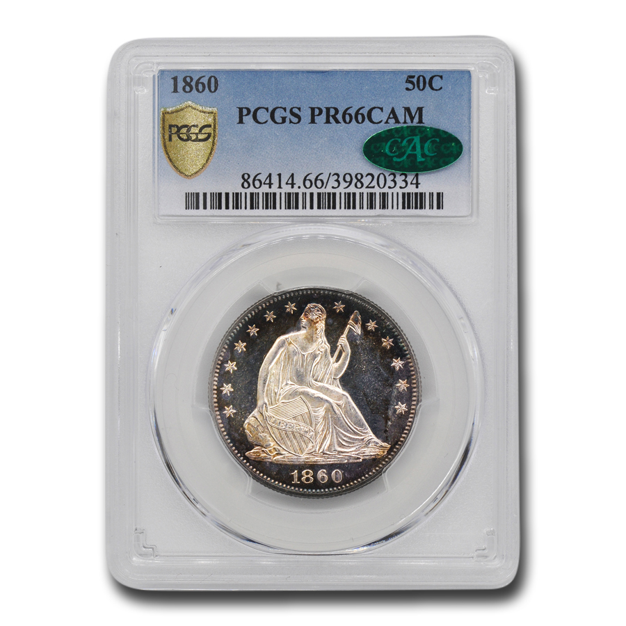 Buy 1860 Liberty Seated Half Dollar PR-66 Cameo PCGS CAC