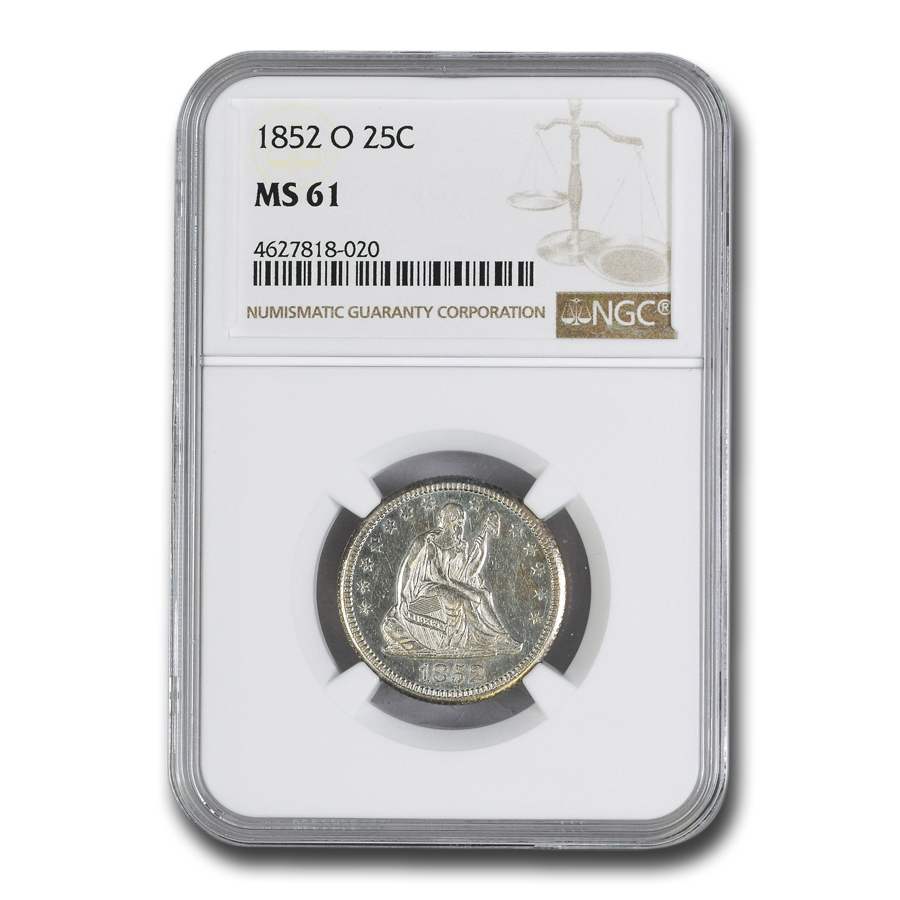 Buy 1852-O Liberty Seated Quarter MS-61 NGC