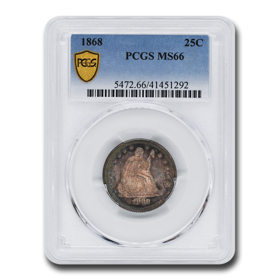 Buy 1868 Liberty Seated Quarter MS-66 PCGS - Click Image to Close
