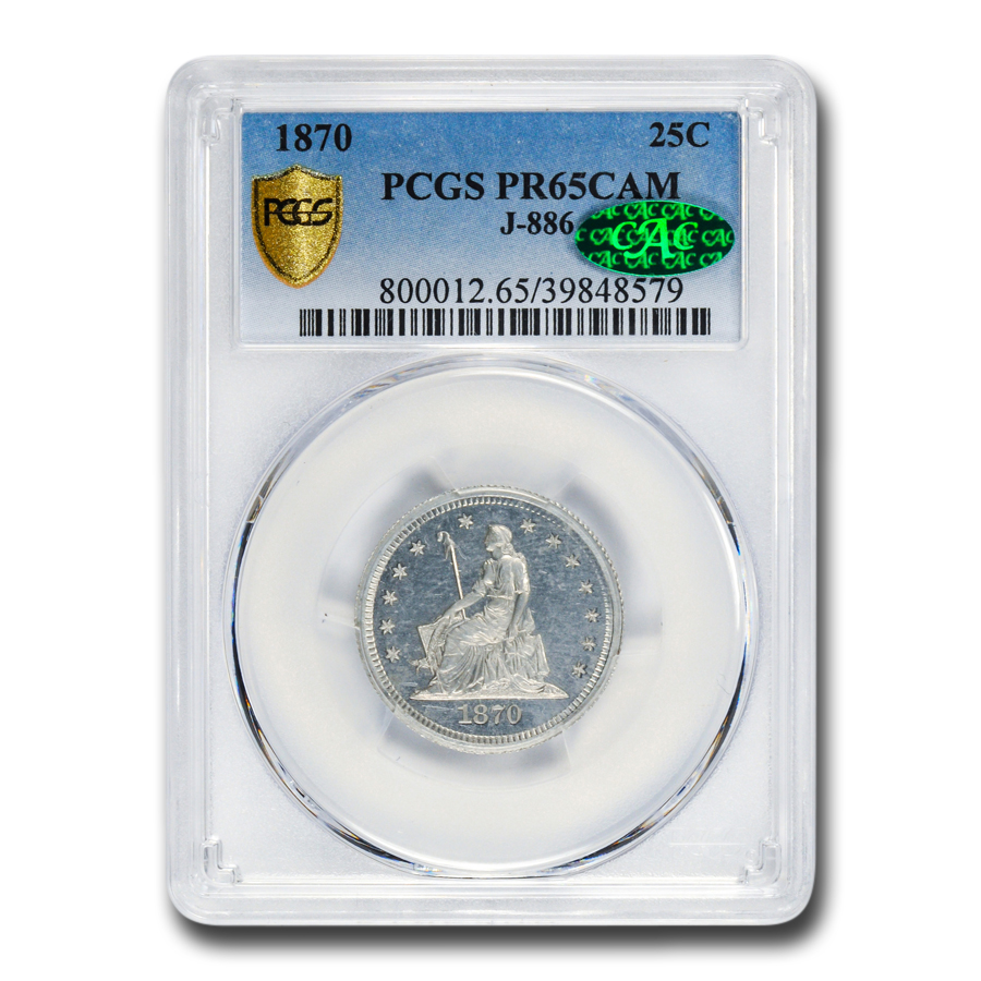 Buy 1870 Liberty Seated Quarter PR-65 Cameo PCGS CAC (J-886)