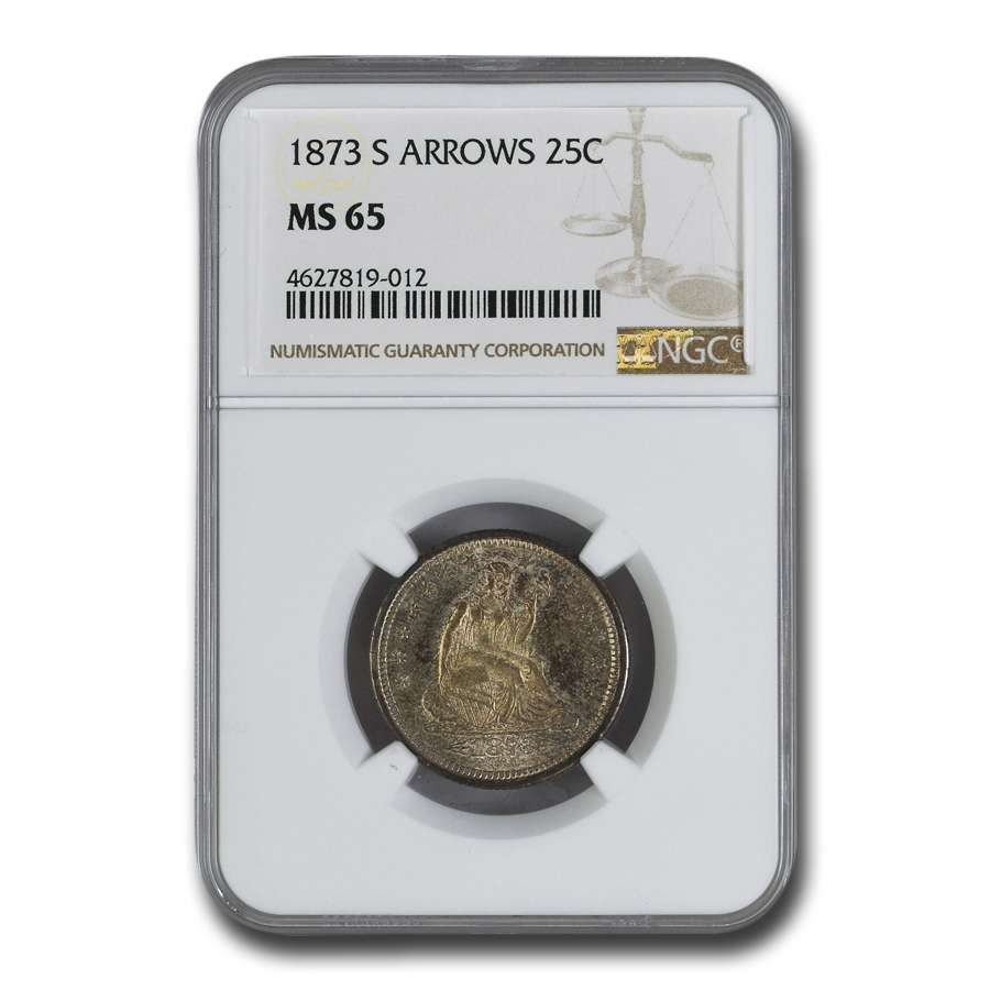 Buy 1873-S Liberty Seated Quarter MS-65 NGC (Arrows)