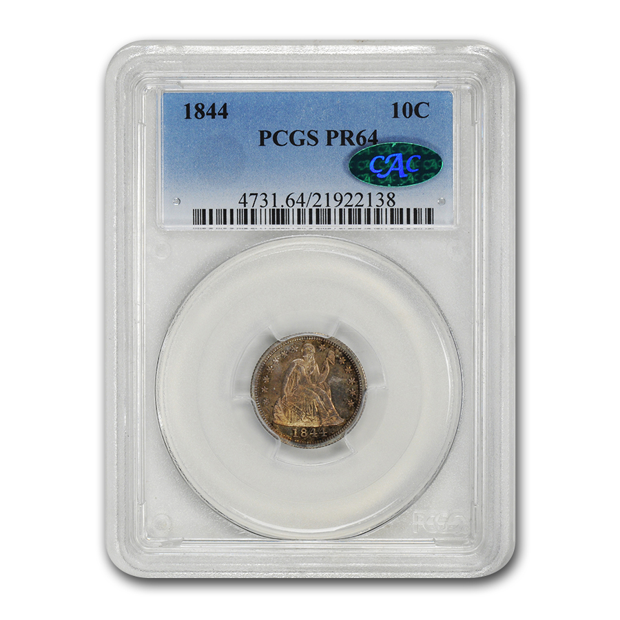 Buy 1844 Liberty Seated Dime PR-64 PCGS CAC