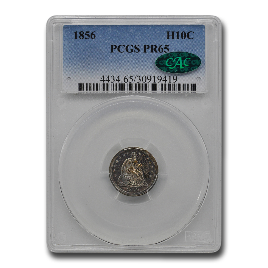 Buy 1856 Liberty Seated Half Dime PR-65 PCGS CAC