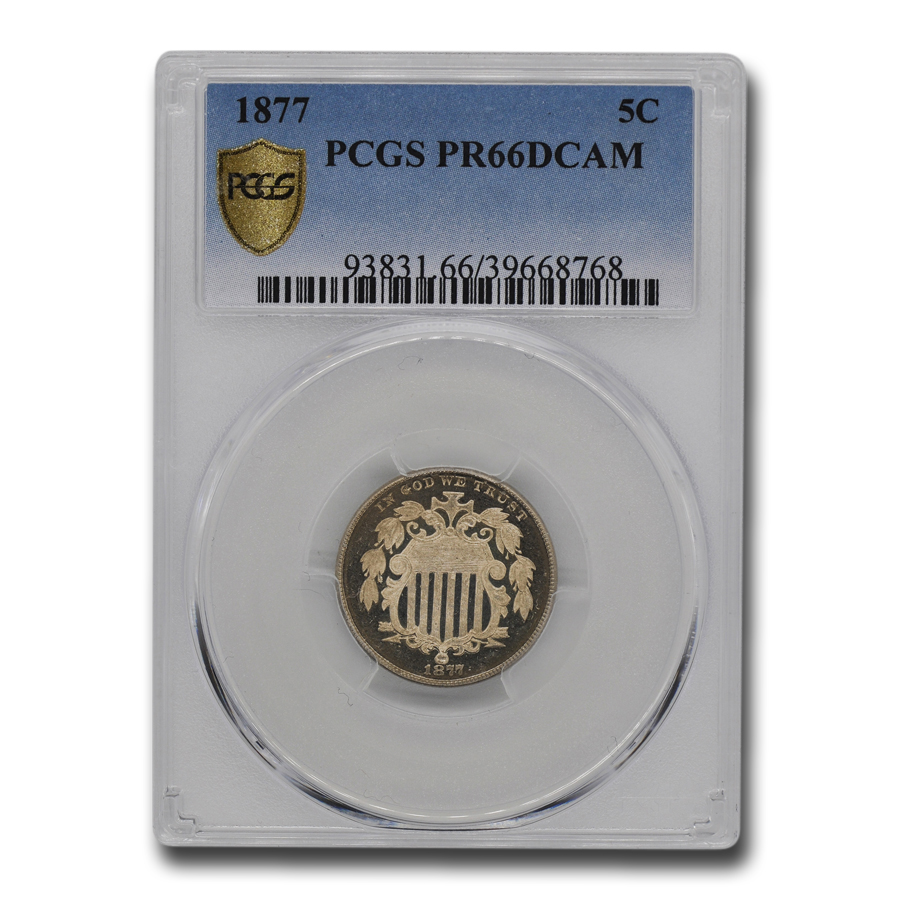 Buy 1877 Shield Nickel PR-66 DCAM PCGS