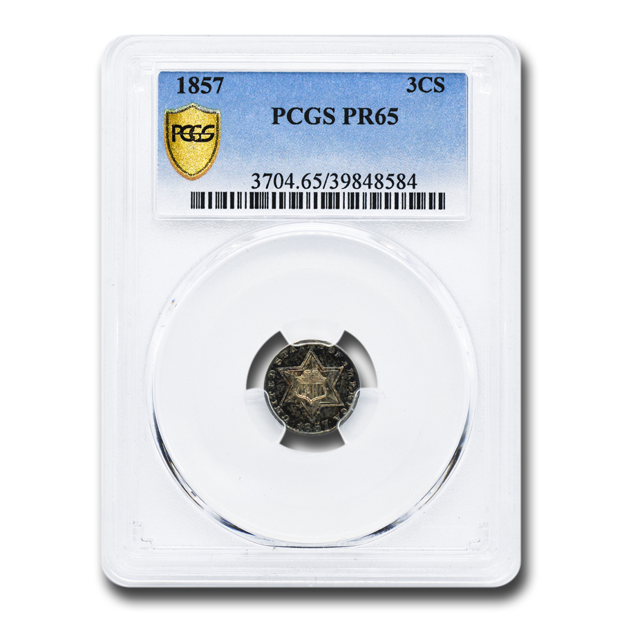 Buy 1857 Three Cent Silver PR-65 PCGS - Click Image to Close