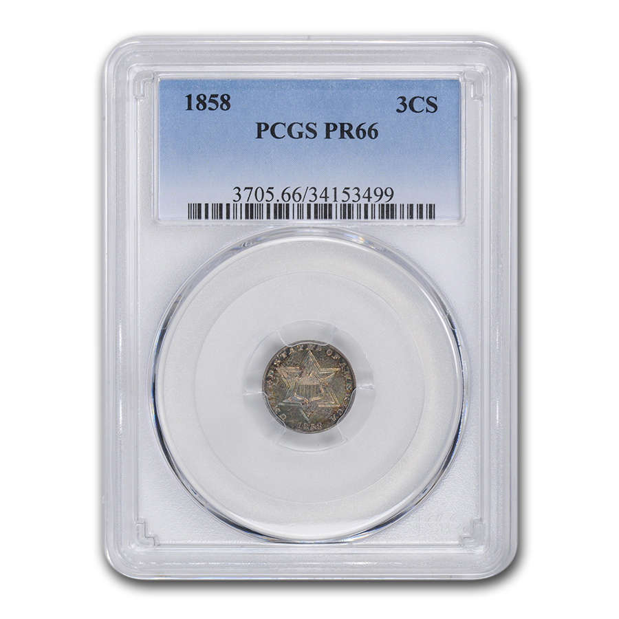 Buy 1858 Three Cent Silver PR-66 PCGS