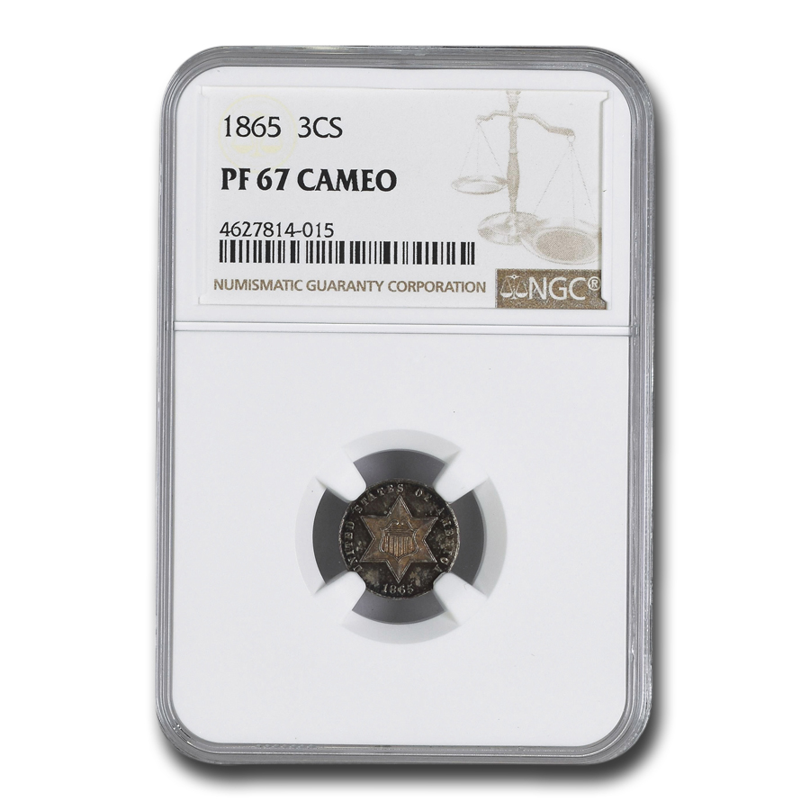 Buy 1865 Three Cent Silver PF-67 Cameo NGC
